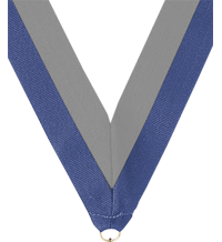 7/8 x 30 in. Blue & Grey Neck Ribbon [NKRB-1064]