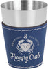 Leatherette Stainless Shot Glass -Blue/Silver [JSL-053]