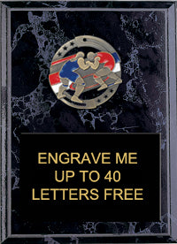 7"x9" Wrestling Dimensional Color Plaque [PEM7-WS]