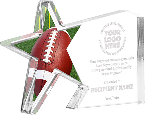 Football Galaxy Star Acrylic Award- 5.5x7.75 inch [ATDSTR-FB-5-Q]