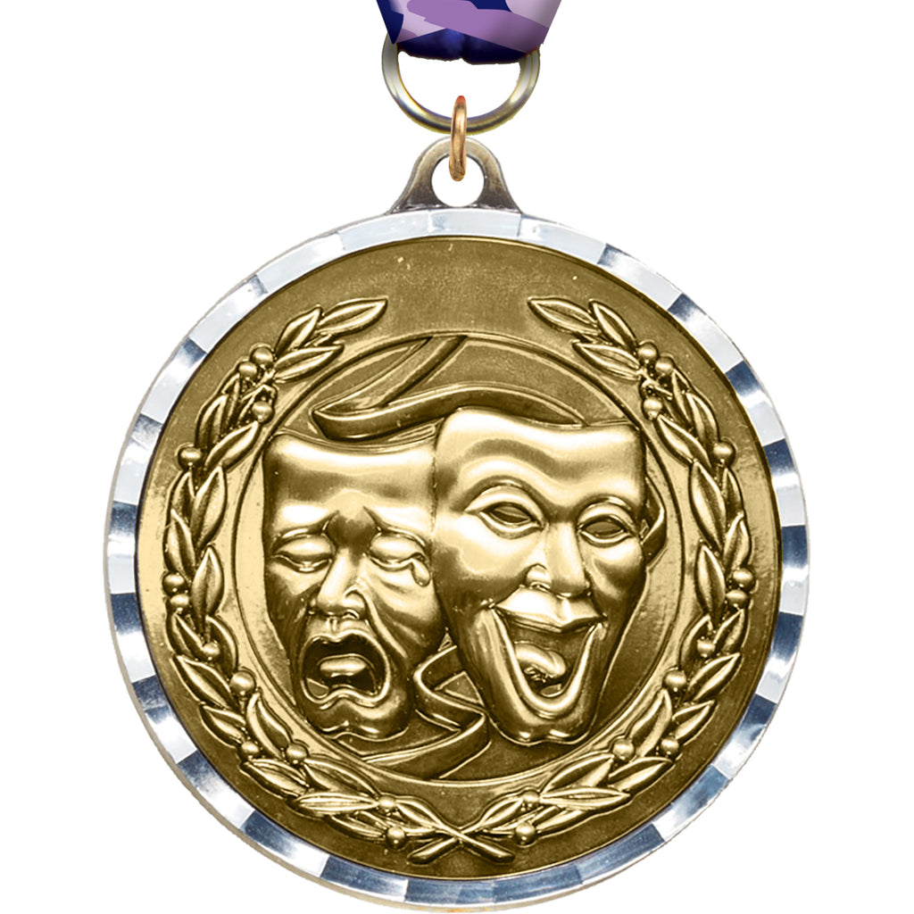 Drama Diecast Medal with Diamond Cut Border