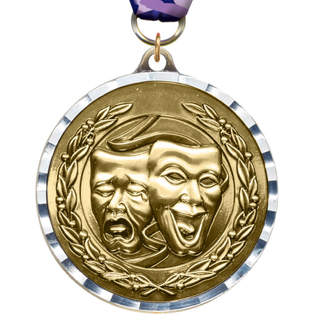 2" Drama Diecast Medal with Diamond Cut Border [MM2DC-DR]