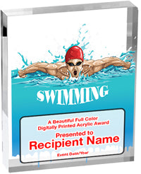 Swimming Vibrix Acrylic Awards [3/4 inch thick]