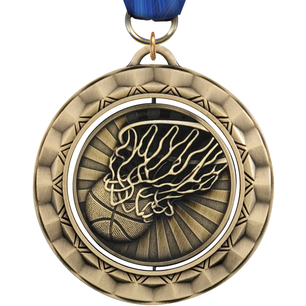 2 5/16" Basketball Spinning Medal [MSPN-BK]