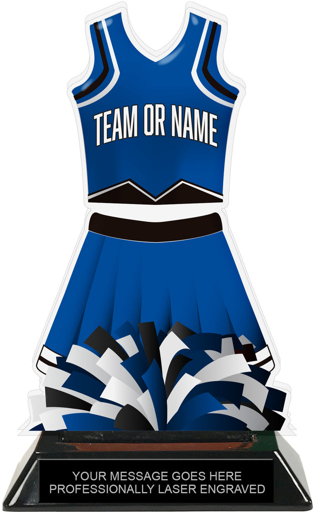 Cheer Uniform Colorix-T Acrylic Trophy - Blue [TACR7-JSY-CH-BLU-Q]