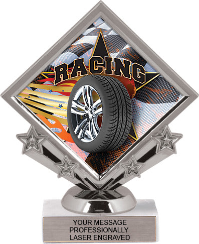 Diamond Shaped Color Insert Trophy - Silver [Ti-P95-S]