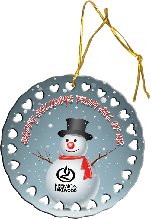 Custom Circle with heart Cut Outs Ceramic Ornament [OXCER-CIRHRT]