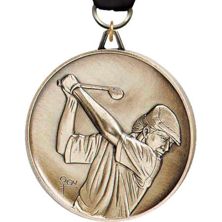 2.5 inch Premium Satin Finish Medal - Golf Male [MF92-GLM]