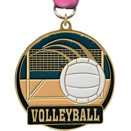 Volleyball Enameled Medal [M2EP-VB]