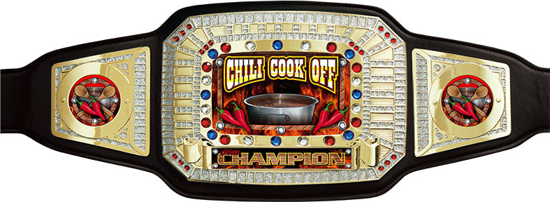 Chili Cook Off Champion Award Belt- Black & Gold [CAB-52-BLK-CHLI]