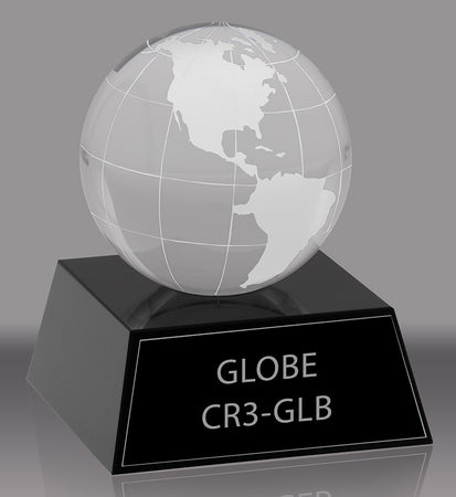 Crystal Globe Award- 3.5 inch [CR3-GLB-X]