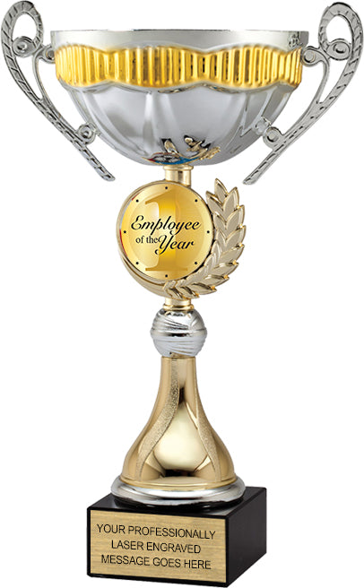 Two-Tone Silver and Gold Insert Trophy Cups