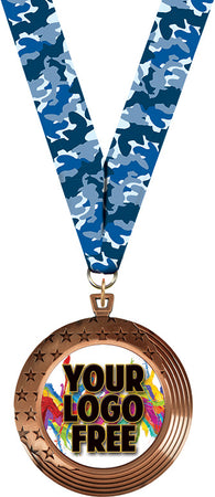 Custom Stars & Stripes Insert Medal- Bronze [MXPSAS3-B]