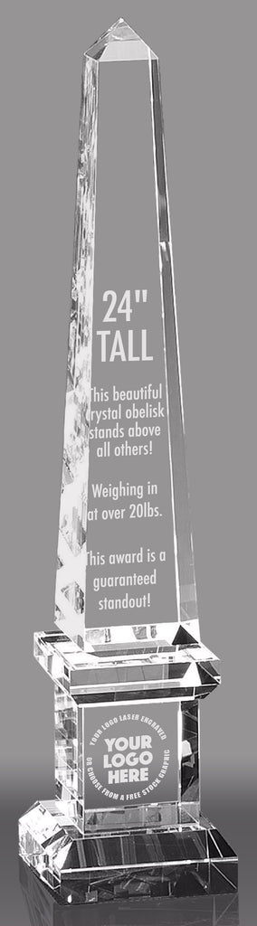 Crystal Two-Tier Obelisk Award - 24 inch [CM121OB-24]