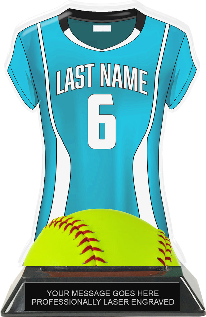 Softball Jersey Colorix-T Acrylic Trophy- Turqoise [TACR7-JSY-SB-TRQ-Q]