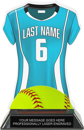 Softball Jersey Colorix-T Acrylic Trophy- Turqoise [TACR7-JSY-SB-TRQ-Q]