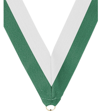 7/8 x 30 in. Green & White Neck Ribbon [NKRB-3029]