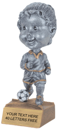 Soccer Bobblehead Jr. Resin Trophy - Female [BHJR-SCF]