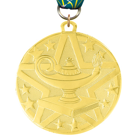 2" Lamp of Knowledge Bright Superstar Medal [MJSS2-KN]