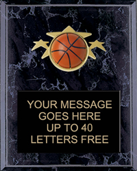 Basketball Triple Star Plaque [PTS810-BK]