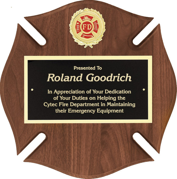 Genuine Walnut Maltese Cross Plaque- 12x12 inch [PMAT31F]