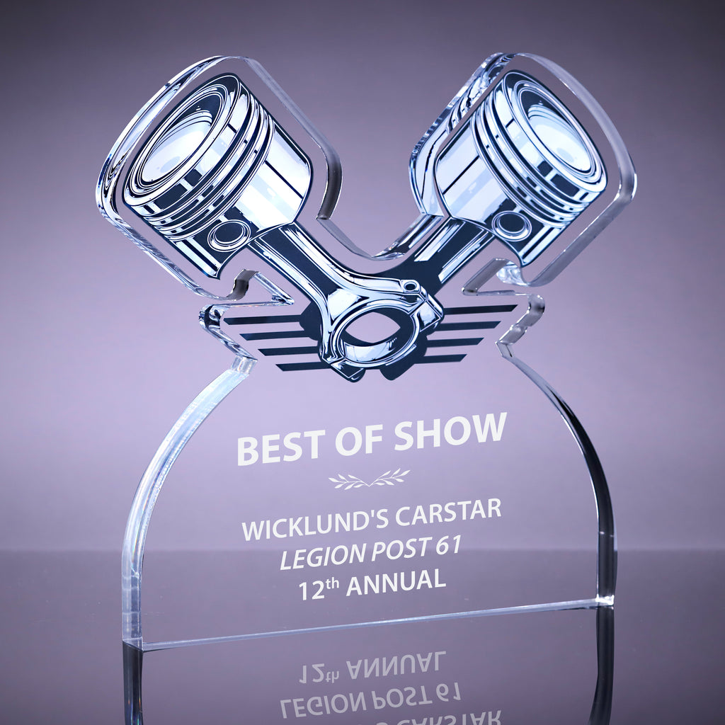 1 inchThick Double Piston Acrylic Award - 8 inch [A1DBPST88-Q]