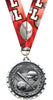 Baseball Diecast Medal with Diamond Cut Border- Silver [MM2DC-BS-S]
