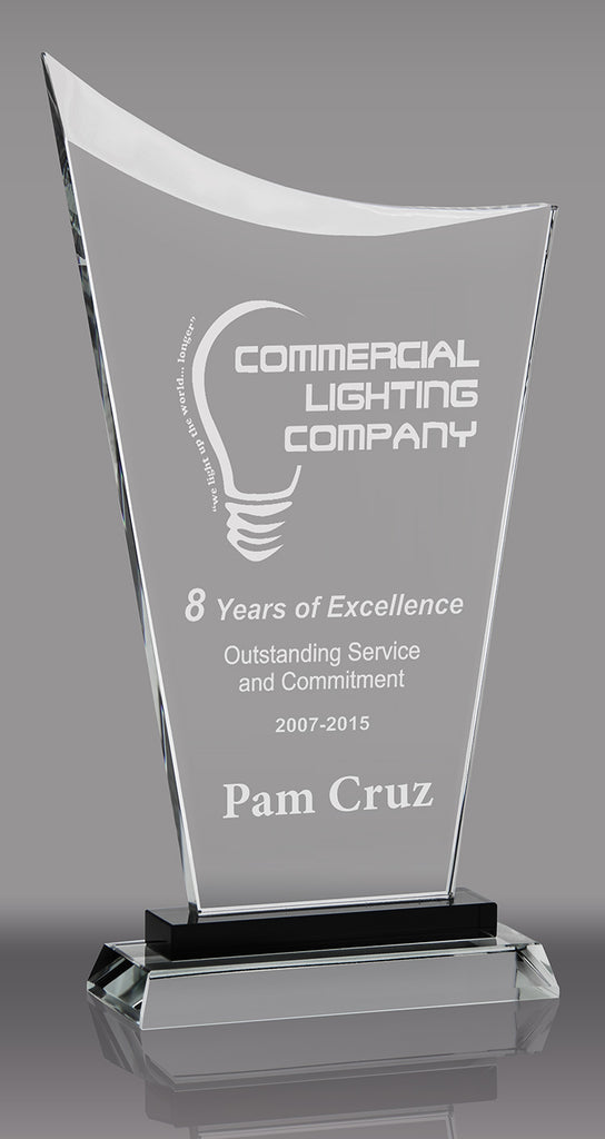 Contemporary Clear Glass Awards with Pedestal Bases