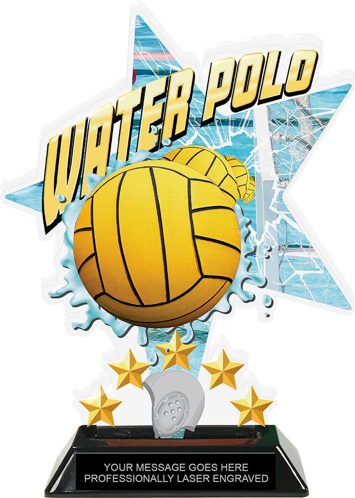 Water Polo Shattered Star Colorix Acrylic Trophies