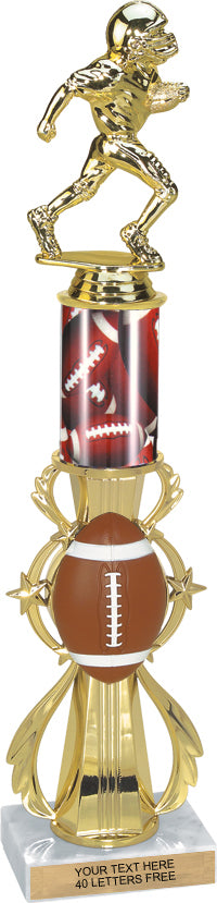 16" Football Sport Color Riser w/Column Trophy [TCSR6-FB]