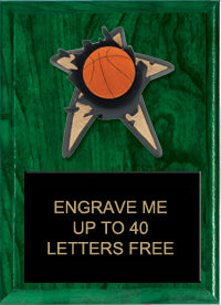 Basketball Spring Loaded Plaque [PRBI79-BK]