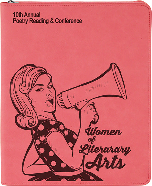 Pink Leatherette Portfolio with Zipper [PZPJ912-357]