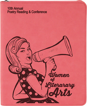 Pink Leatherette Portfolio with Zipper [PZPJ912-357]