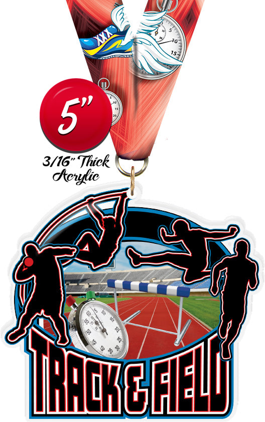 Track & Field Male Colorix-M Acrylic Medal [MACR5-TKFLD-M-Q]