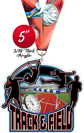 Track & Field Male Colorix-M Acrylic Medal [MACR5-TKFLD-M-Q]