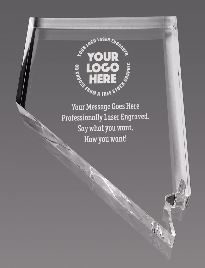 Nevada Paperweight Acrylic Award - 4.75x3.25 [ASTT-NV-Q]