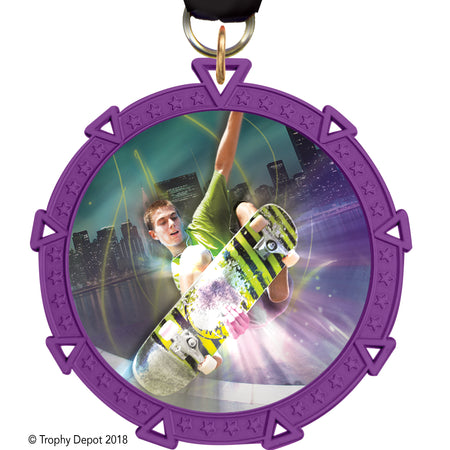 2.5" Purple Starforce Insert Medal - TD Exclusive! [M36STR-PRP]