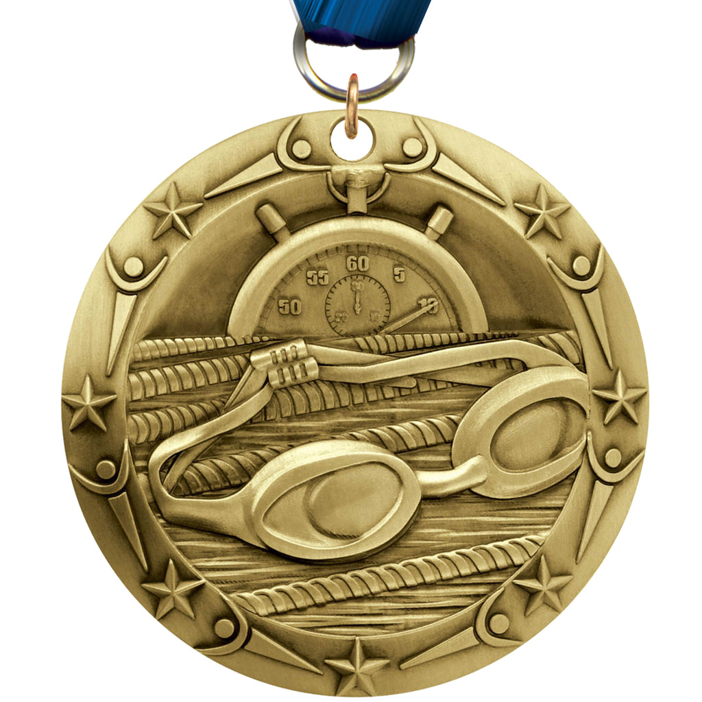 3" Swimming World Class Medal [MSWC3-SW]