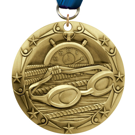 3" Swimming World Class Medal [MSWC3-SW]