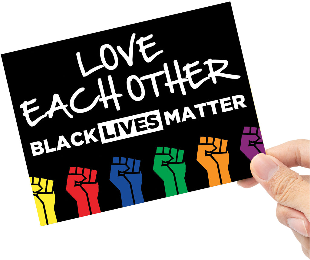 Love Each Other - Black Lives Matter Flag Vinyl Sticker - 6 x 4.5 inch [STK-POL-BLM-LOVE]