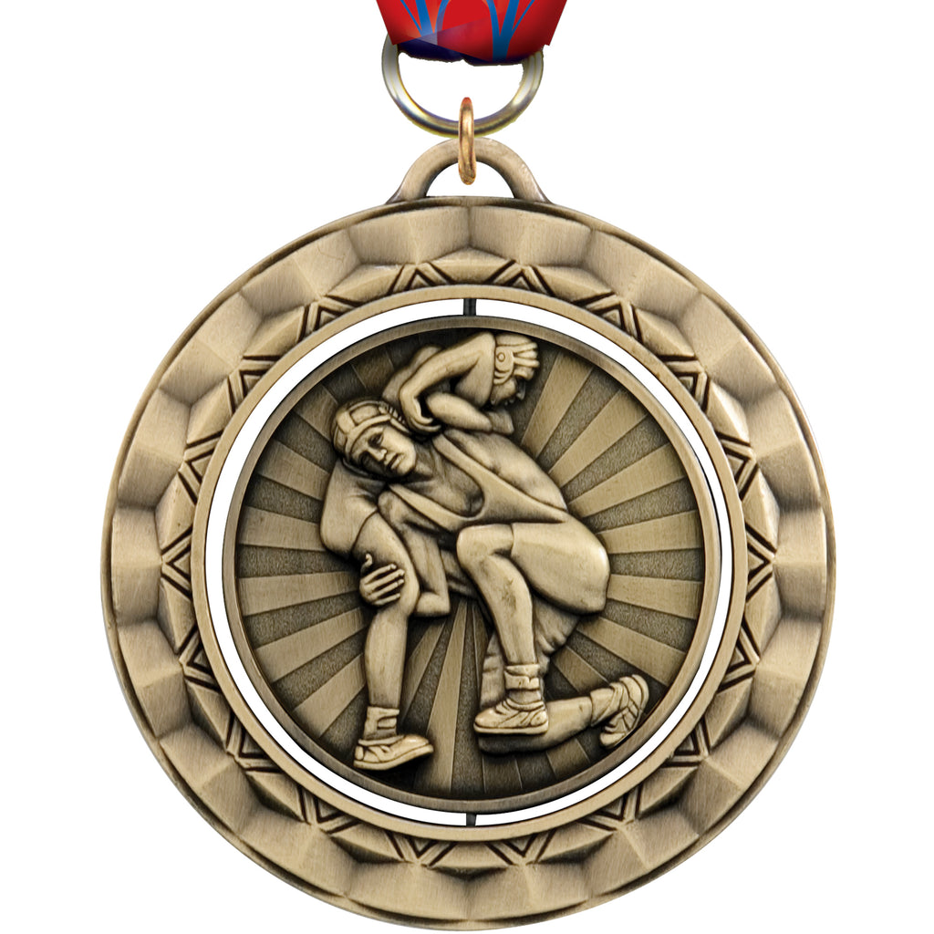 2 5/16" Wrestling Spinning Medal [MSPN-WS]