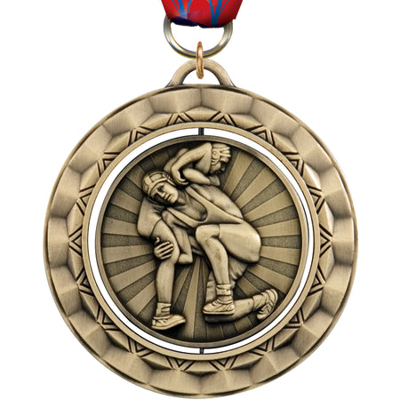 2 5/16" Wrestling Spinning Medal [MSPN-WS]