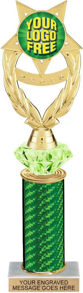 Wreath Victory Color Insert Diamond Riser Trophies - Custom