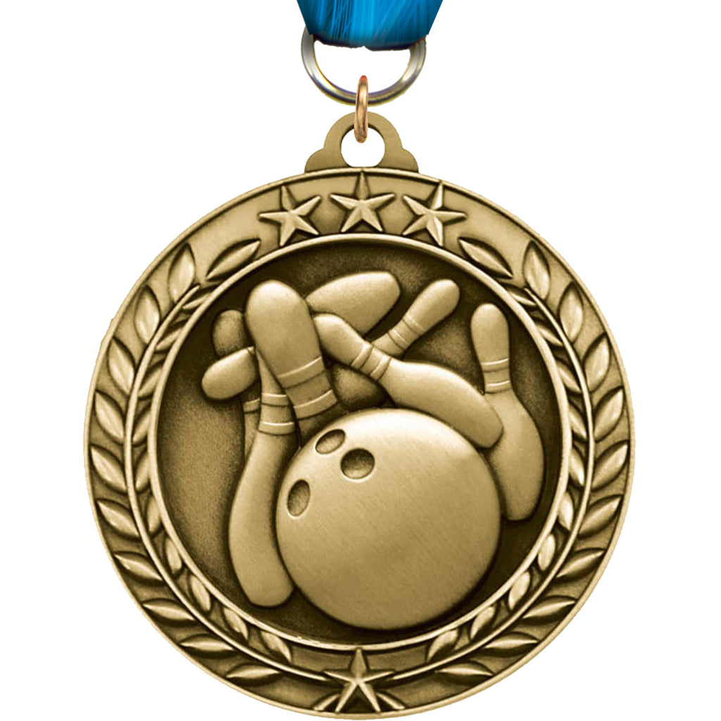 Bowling 1.75 inch Dimensional Medal [MSW1-BW]