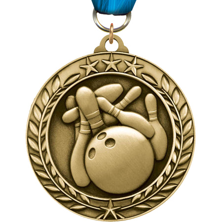 Bowling 1.75 inch Dimensional Medal [MSW1-BW]