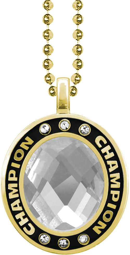 Clear Gem Gold Champion Charm [CSOV-CHMP-STN-CLR-G]