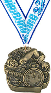 Swimming Sculpted 3D Medal [M25G-SW]