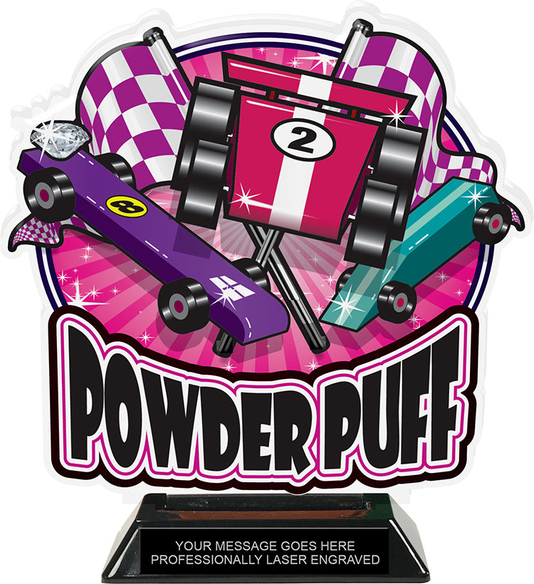 Powderpuff Colorix Acrylic Trophy- 8.25 inch [TACR8-PWDPF-Q]