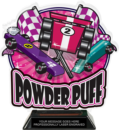 Powderpuff Colorix Acrylic Trophy- 8.25 inch [TACR8-PWDPF-Q]