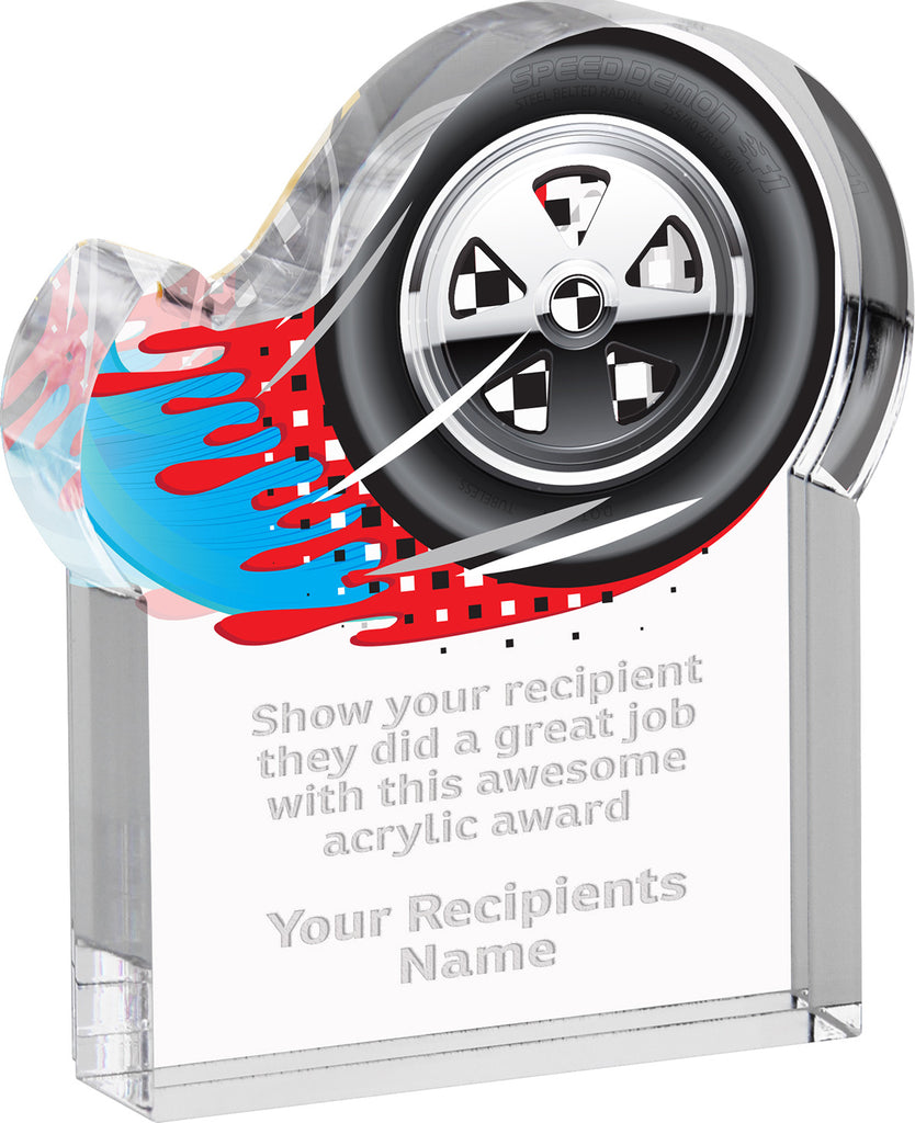 Racing Splatters Acrylic Award- 5x6 inch [ASLM-56-RC-Q]
